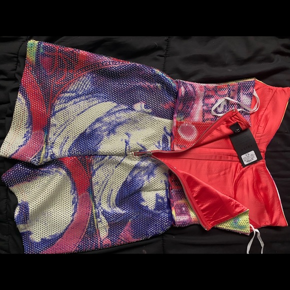 Rhinestone money corset romper - Picture 7 of 8